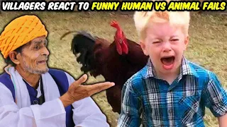 Villagers React To Animal VS Human Funny Fails ! Tribal People React To Human VS Animal Funny Fails