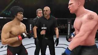 Bruce Lee vs. Brock Lesnar (EA Sports UFC 3) - CPU vs. CPU - Crazy UFC 👊🤪