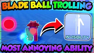 🤓TROLLING with the MOST ANNOYING ABILITY in Blade Ball! (Roblox)