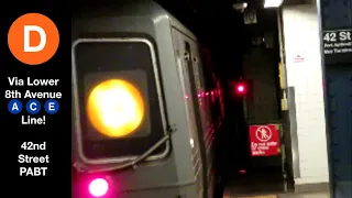 MTA NYCT: R68 (D) Train leaves 42nd Street Port Authority Bus Terminal (5/19/21)