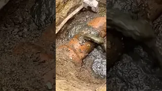 Smashing a BLOCKED drain pipe to open it