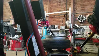 Tire stretching 155/60r15 onto a 8j