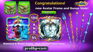 8 ball pool Black Diamond Avatar Level 100 And Diamond III Level 95 😍 Collection Power