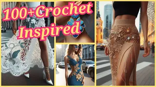 SQUARE CROCHET❤️100+CUTE CLOTHING Halter TOP and SKIRT Collections2024😍#crochet #knitted #clothing