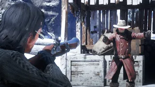 Something creepy will happen if John uses a Blunderbuss against Micah