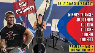 "Mikko's Triangle" 500+ Calorie Conditioning WOD | 40:00 EMOM of Row + Bike + Ski