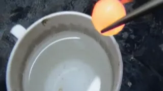 Red Hot Nickel Ball In Water (Nice Reaction)