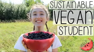 WHAT I EAT IN A DAY VEGAN VLOG | HOW TO BE A SUSTAINABLE + ECO-FRIENDLY STUDENT