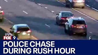 Police chase in rush hour traffic