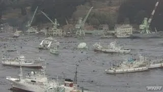 気仙沼港に津波が到達