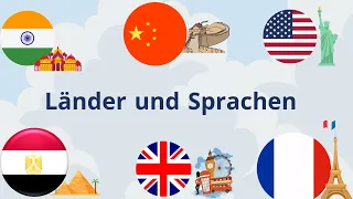 Länder und Sprachen / Countries and Languages in German / اسماء الدول واللغات  باللغة الالمانية