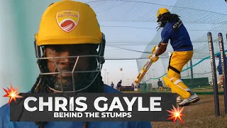CHRIS GAYLE SMACKING IT IN THE NETS 🤯 Behind the stumps with Team Abu Dhabi #Shorts