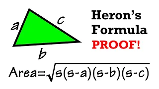 Heron's Formula Proof (the area of a triangle when you know all three sides)