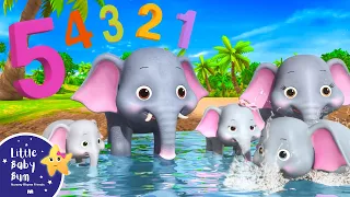 Learn to Count - Five Elephants Having A Wash | Nursery Rhymes and Kids Songs | Little Baby Bum