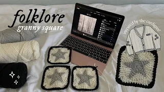 how to crochet a granny square inspired by the folklore cardigan | beginner friendly tutorial