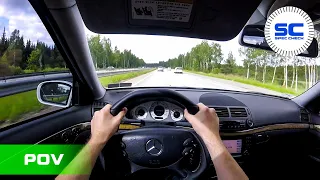 Mercedes E55 AMG V8 Kompressor 476PS POV Test Drive on ROAD