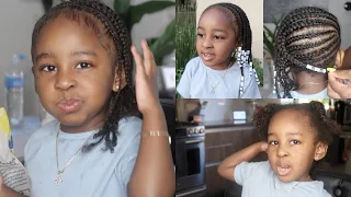 How To Braid Toddlers Hair For Beginners | Toddler Gets Beyonce Lemonade Braids | Cute Reaction!