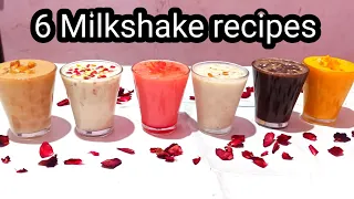 6 हेल्दी मिल्कशेक गर्मियो के लिए | 6 Easy Milkshake Recipe | How To Make Milkshake At Home