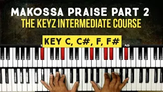 Makossa praise piano tutorial | Key C C# F F#