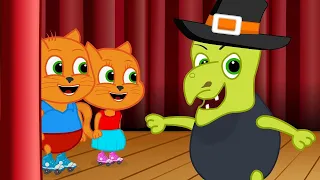 🔴 Cats Family in English - Green Granny Cartoon for Kids