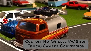 Custom HotWheels Volkswagen Single cab Camper