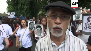 Protest against planned burial of ex-president