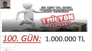 2. GÜN - 100 GÜNDE 15 BİN TL' DEN BAŞLAYIP MİLYONER OLMAK!!! - 100 GÜNDE PORTFÖYÜ 1 MİLYON YAPMAK