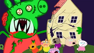 GIANT ZOMBIE ATTACK PEPPA PIG AND FRIENDS | PEPPA PIG APOCALYPSE ANIMATION