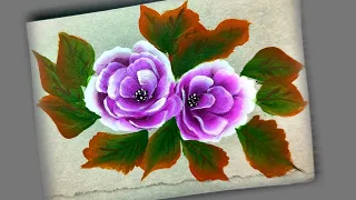 Beautiful Flowers Painting For Acrylic Colour Beginners Tutorial Easy @JKDRAWING-rr9tc