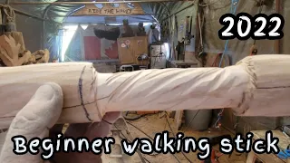 Very Beginner How to carve a walking stick with Angle grinder & Dremel.