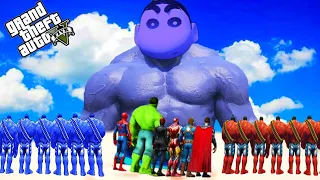 SHINCHAN GOD BLUE HULK ARMY VS AVENGERS IN GTA 5 | PART 6 | RED HULK VS BLUE HULK | GTA V GAMEPLAY