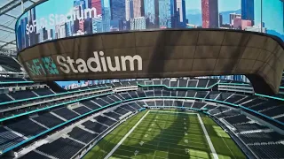 40 foot large stadium LED display in the SOFI stadium