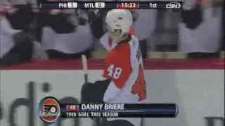 Danny Briere scores vs Canadiens - 2-13-10