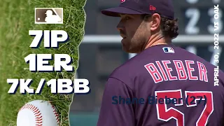 Shane Bieber | April 30, 2022 | MLB highlights