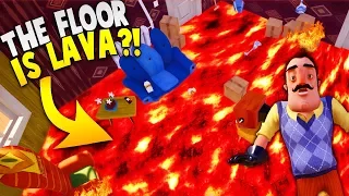 THE FLOOR IS LAVA IN HELLO NEIGHBOR! | Hello Neighbor The Floor Is Lava Challenge Gameplay