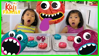 Emma and Kate makes Cookie Monsters DIY Fun Kids baking!!!
