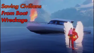 The Flash Saving civilians from boat