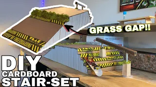 DIY Fingerboard Cardboard Stair-Set with Grass Gap