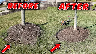 BED EDGING MADE EASY ► How To Mulch Around A Tree (Bed Redefine)