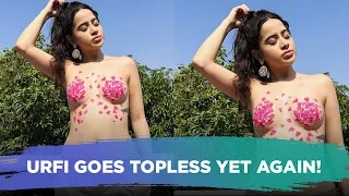 Urfi Javed goes TOPLESS yet again & covers her upper body with only rose petals | TV News