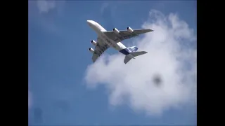 Airbus A380-861 F-WWDD Flight Display at the 2016 Farnborough International Airshow