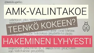 👩🏻‍💻 AMK-valintakoe syksy 2020: Ketkä tekevät AMK-valintakokeen? (todistusvalinta, pääsykoe)