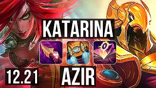 KATA vs AZIR (MID) | 16/0/6, 2.8M mastery, Legendary, 6 solo kills, 600+ games | EUW Master | 12.21