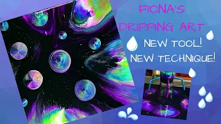 (359) Fiona's DRIPPING fluid art ~ Galaxy ~ Acrylic pour painting ~ Satisfying art