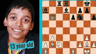 13-year-old Praggnanandhaa vs Ganguly ● Tata Steel chess India Blitz (2018)