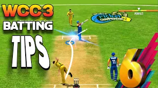 🔥 WCC3 Batting Tips With New Control Tutorial ! How To Hit Six On Evry ball !!