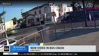 Security camera footage captures a violent crash that destroyed a Long Beach storefront