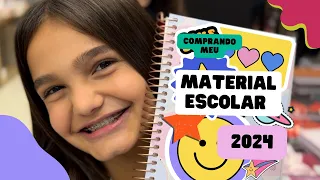 Comprando meu material escolar 2024 📚✏️🎒 #materialescolar #2024