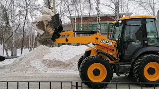 Работа по погрузке снега! Jcb 4cx🚜✌️⚒️💪👍