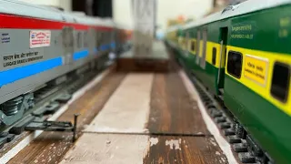 PARALLEL RACE OF MODEL TRAIN IN HO SCALE | GARIB RATH AND RAJDHANI EXP RACING | INDIAN RAILWAY MODEL